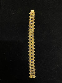 JGJLRY 1950’s Buccellati-Style 18K Yellow Gold Bracelet with 154-Diamonds and 22-Sapphires! - $100K Appraisal Value w/ CoA! APR 57