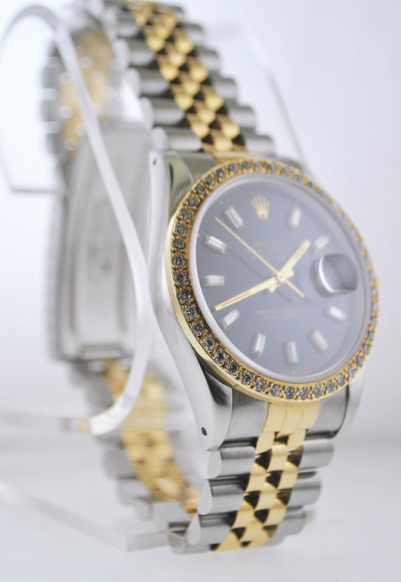 Rolex DateJust Men s Watch in 18K Yellow Gold and SS w Diamonds