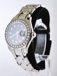 ROLEX Ladies Date-Just 18K White Gold Diamond Wristwatch w/ Black Face & Date - $70K VALUE APR 57