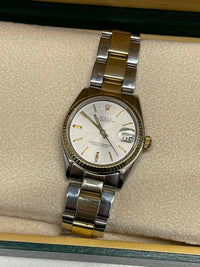 ROLEX Oyster Perpetual Datejust Midsize "Junior" Wristwatch YG & SS w/ Silver Oyster Dial - $20K VALUE APR 57