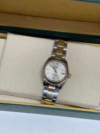 ROLEX Oyster Perpetual Datejust Midsize "Junior" Wristwatch YG & SS w/ Silver Oyster Dial - $20K VALUE APR 57