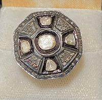 Antique Designer 22K Yellow Gold Covered Sterling Silver with 57 Diamonds Ring - $15K Appraisal Value w/CoA} APR57