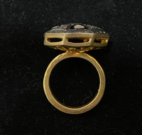 Antique Designer 22K Yellow Gold Covered Sterling Silver with 57 Diamonds Ring - $15K Appraisal Value w/CoA} APR57