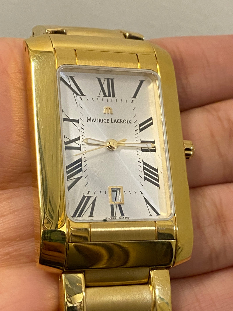 Maurice Lacroix Mens Watch Gold Tone Extra Large Case Brand New $4K APR& COA!!!! APR 57