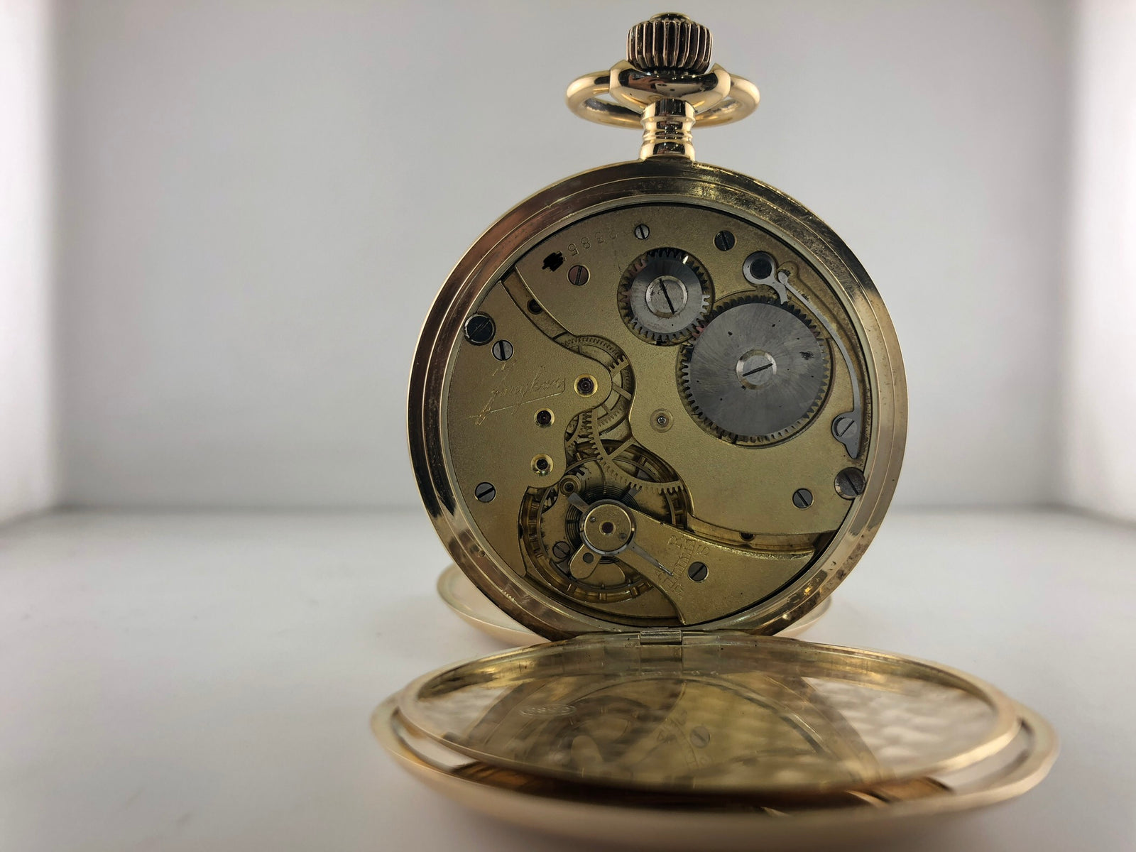 1920s Junghans Pocket Watch in Solid Gold w hunter double case APR57