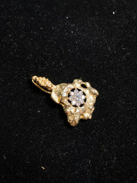 AMAZING Unique Vintage YG Organic Shaped Pendant w/ 9 Diamonds! - $15K Appraisal Value! } APR 57