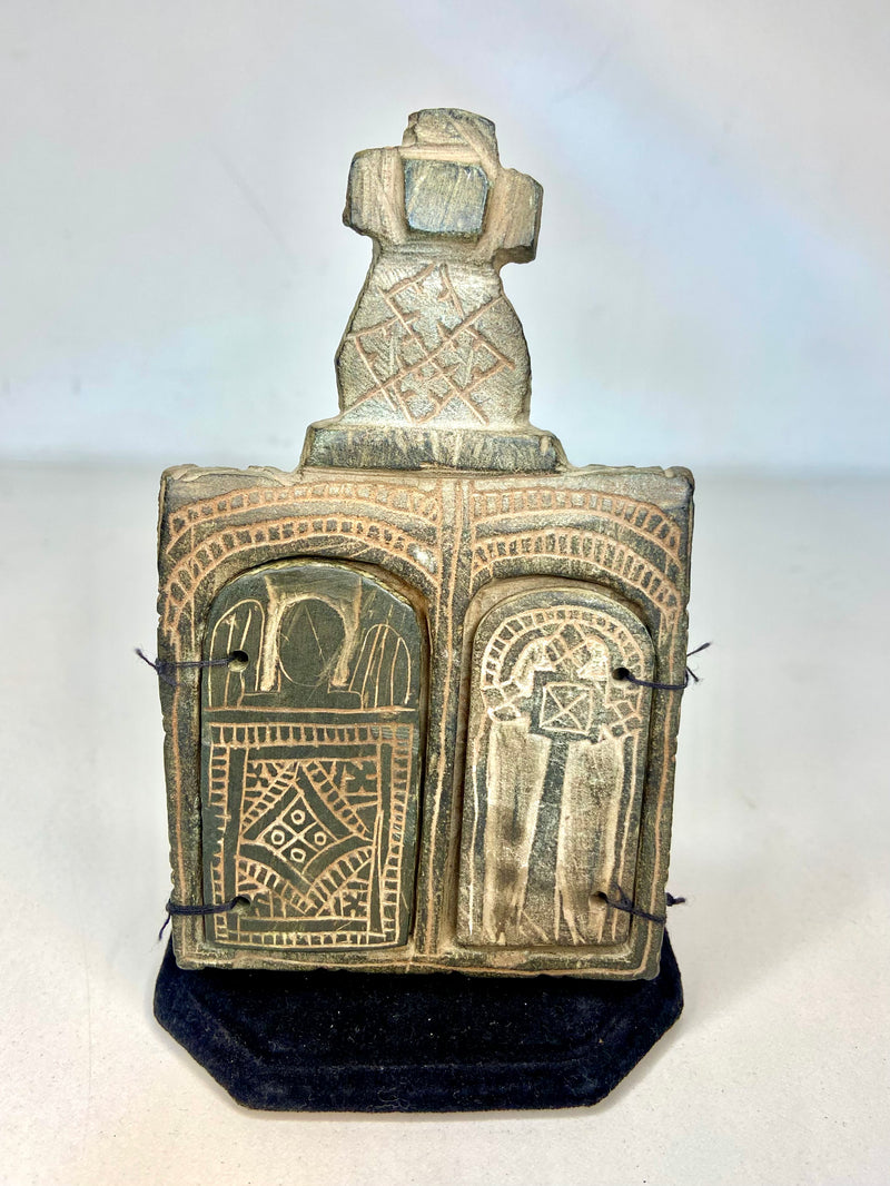 RARE ETHIOPIAN ARTIFACT COPTIC CHRISTIAN PRAYER BOX HANDCARVED $2,000APR w COA!! APR57