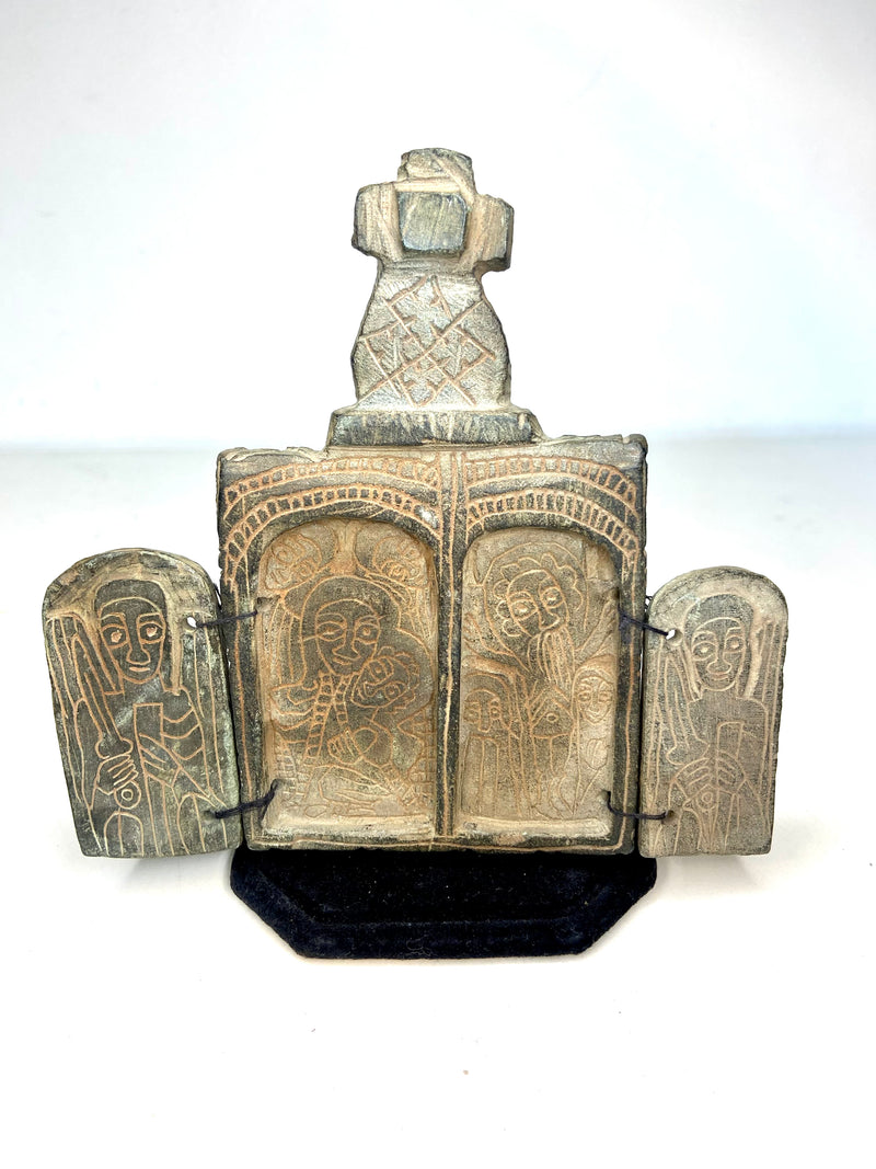 RARE ETHIOPIAN ARTIFACT COPTIC CHRISTIAN PRAYER BOX HANDCARVED $2,000APR w COA!! APR57