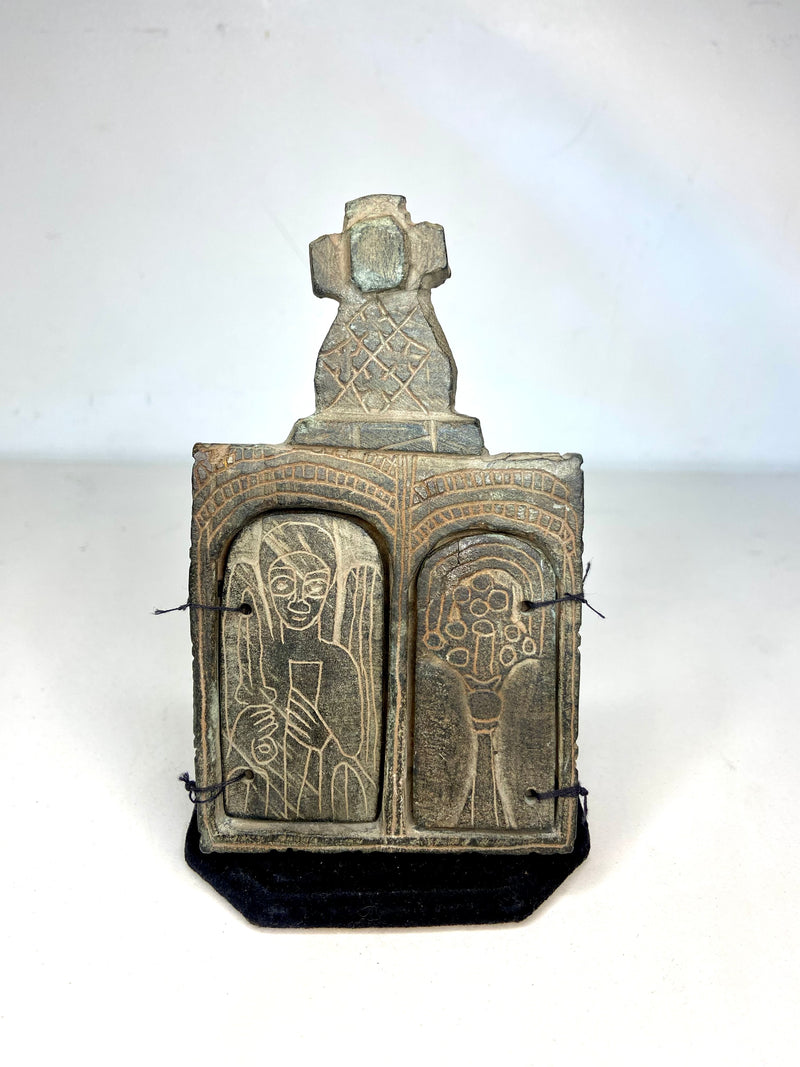 RARE ETHIOPIAN ARTIFACT COPTIC CHRISTIAN PRAYER BOX HANDCARVED $2,000APR w COA!! APR57