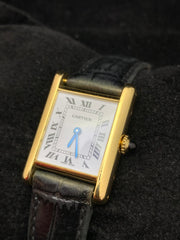 Cartier Tank Paris 78227 Onyx Dial 18K Yellow Gold Ladies Watch