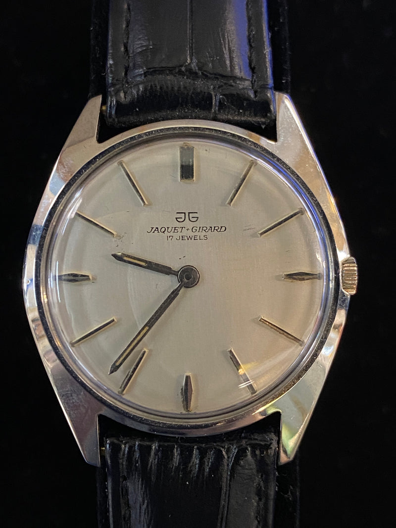 VINTAGE MEN’S JAQUET-GIRARD ULTRA-THIN! CIRCA 1950S! EXTREMELY RARE WATERPROOF WATCH! - $6K APR w/CoA!| APR 57