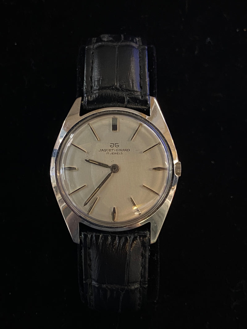 VINTAGE MEN’S JAQUET-GIRARD ULTRA-THIN! CIRCA 1950S! EXTREMELY RARE WATERPROOF WATCH! - $6K APR w/CoA!| APR 57