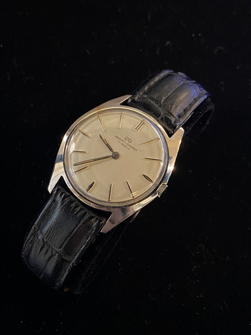 VINTAGE MEN’S JAQUET-GIRARD ULTRA-THIN! CIRCA 1950S! EXTREMELY RARE WATERPROOF WATCH! - $6K APR w/CoA!| APR 57