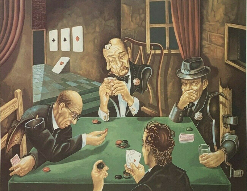 Israel Rubinstein, 'The Poker Game,' Limited Edition Print (of 350), Signed - Appraisal Value: $5K* APR 57