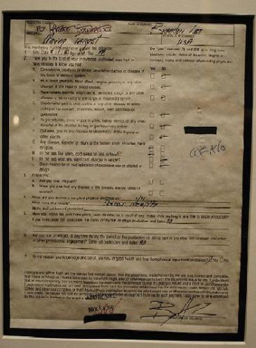 Signed Brandon Lee Bill of Health Document for the Film, Moving Target - $30K VALUE APR 57